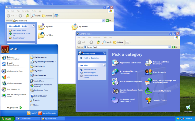 Mit Windows XP hat jeder unendlich optionen